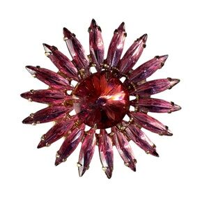 Vintage Schreiner Style Pink Floral Brooch